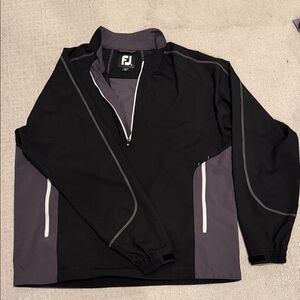 FootJoy Black and Gray Lightweight Quarter-Zip Golf Jacket